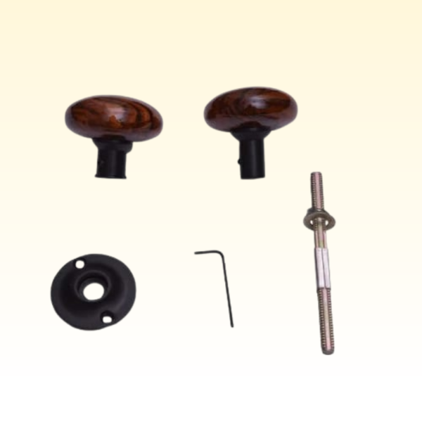 Porcelain Door Hardware Set – Swirl Brown Finish - Image 2