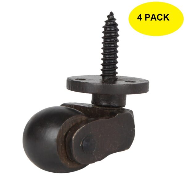 Antique Cast Iron Roller Wheel with Screw Mount - Image 4