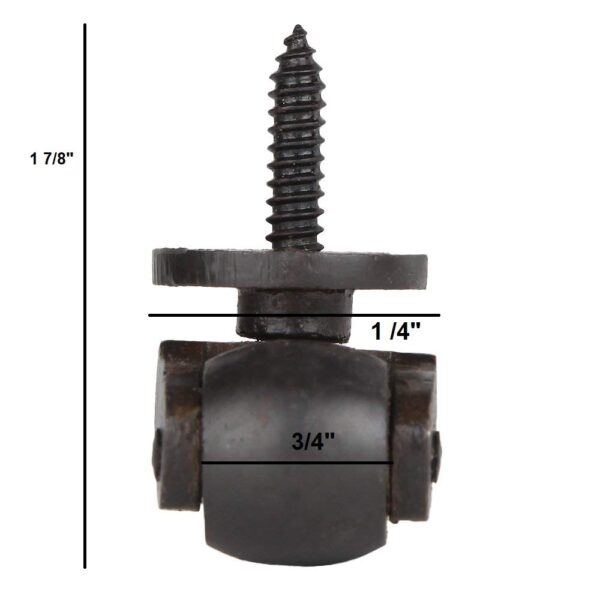 Antique Cast Iron Roller Wheel with Screw Mount - Image 3