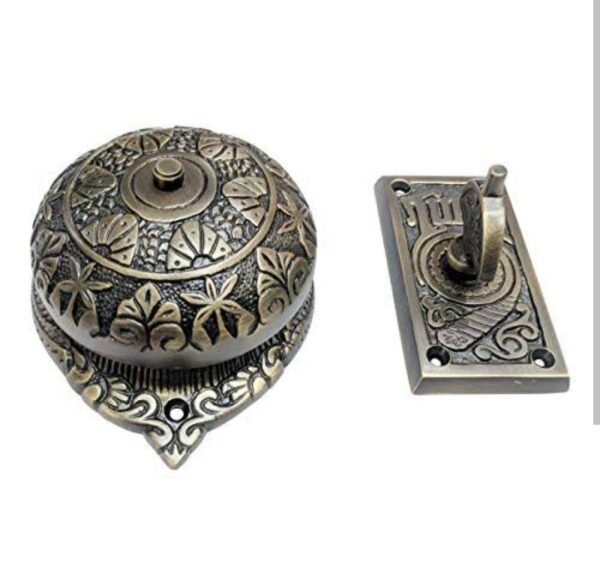Ornate Antique Brass Mechanical Doorbell