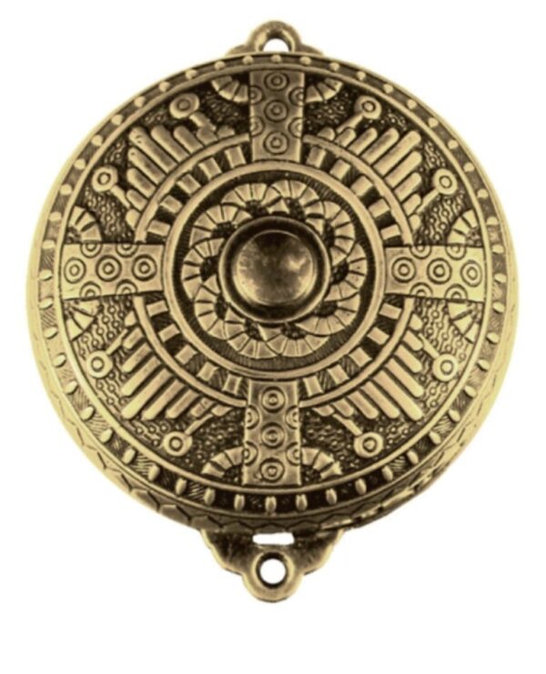 Intricate Antique Brass Circular Doorbell