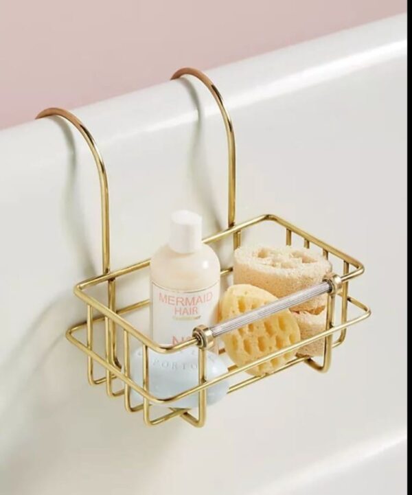 Gold Bathtub Caddy Basket