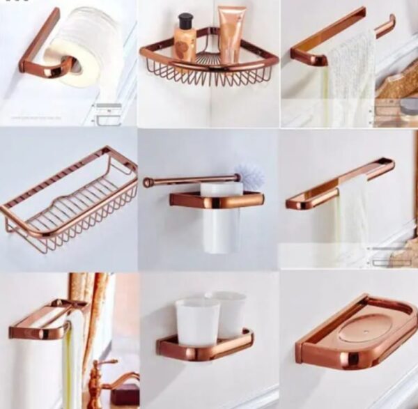 Rose Gold Bathroom Accessory Set